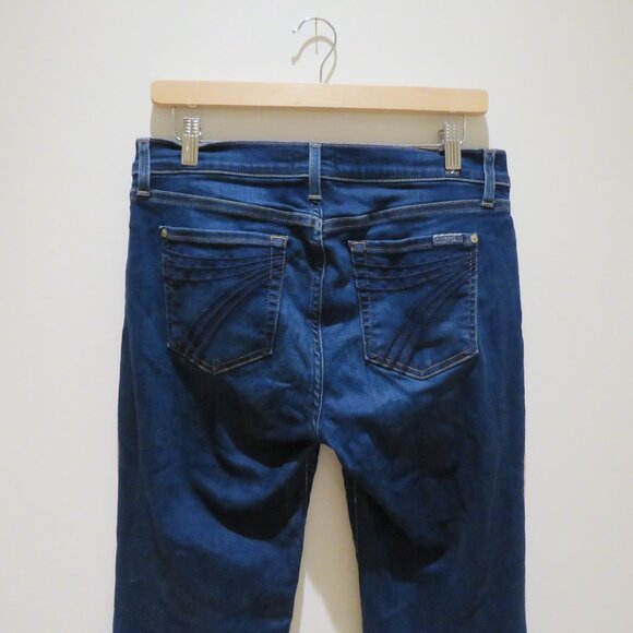 7 FOR ALL MANKIND Dojo Moreno Wide Leg Flare Jeans in Blue Denim Retro - Size 32 - Picture 9 of 14